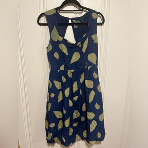 Navy sweetheart silk dress
